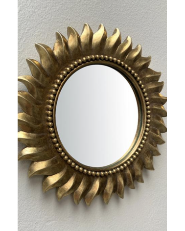 Miroir Soleil Doré 18 cm – Décoration Murale Vintage Chic