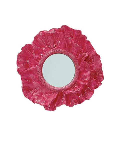 Miroir fleur rouge fuchsia décoratif mural design pour décoration intérieure