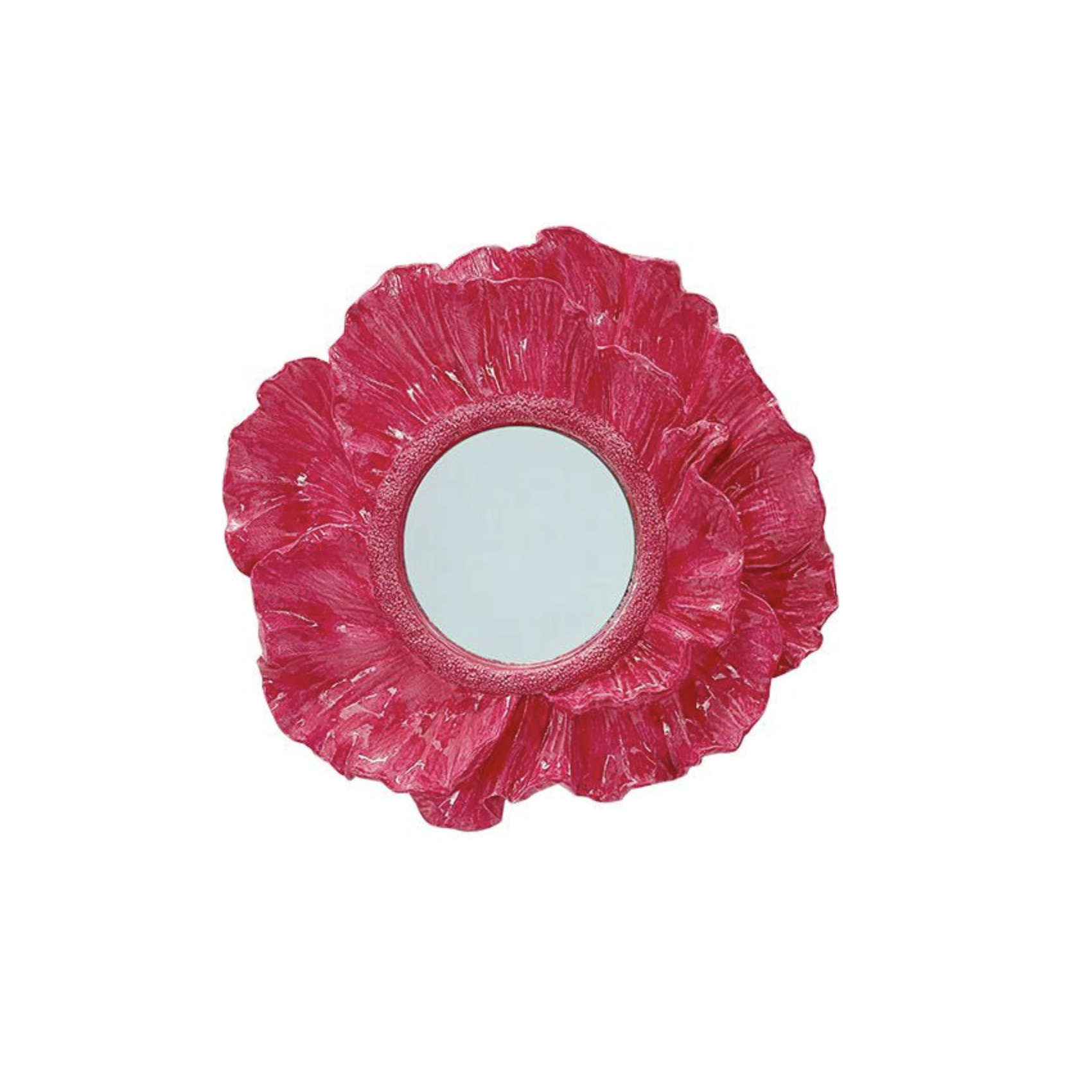 Miroir fleur rouge fuchsia décoratif mural design pour décoration intérieure