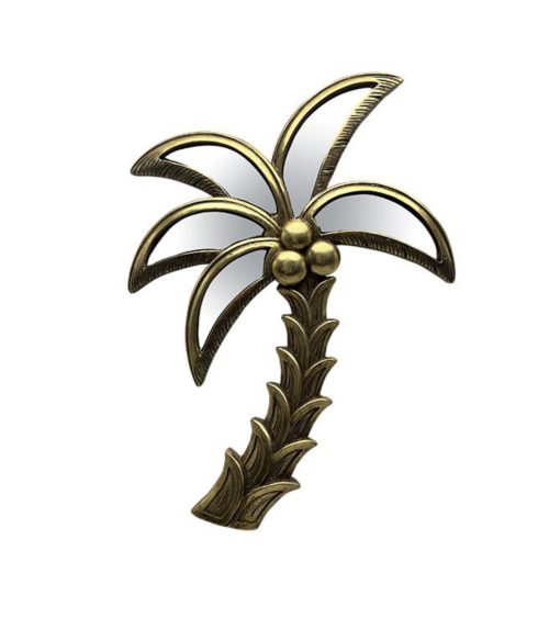 Miroir mural palmier doré style tropical chic décoration murale exotique