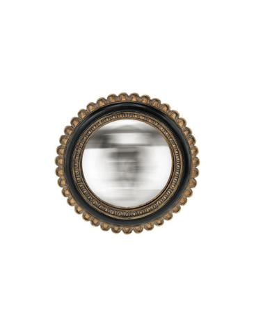 Miroir convexe fleur noir- doré