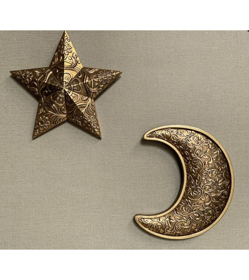 Décoration murale lune et étoile dorées style bohème – HOMEDÉCO by Béa