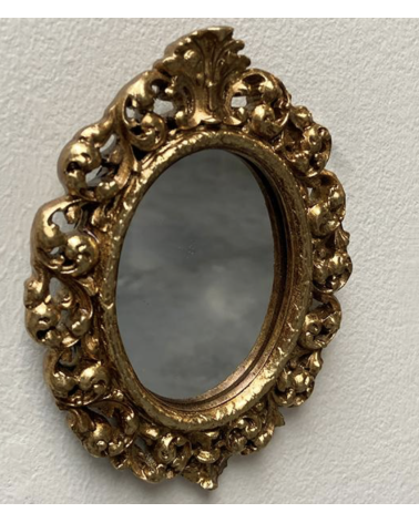 Miroir mural ancien doré ovale – Style baroque chic | Déco murale vintage