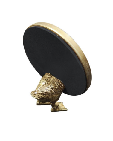 Petit miroir à poser doré canard – miroir rond vintage déco originale