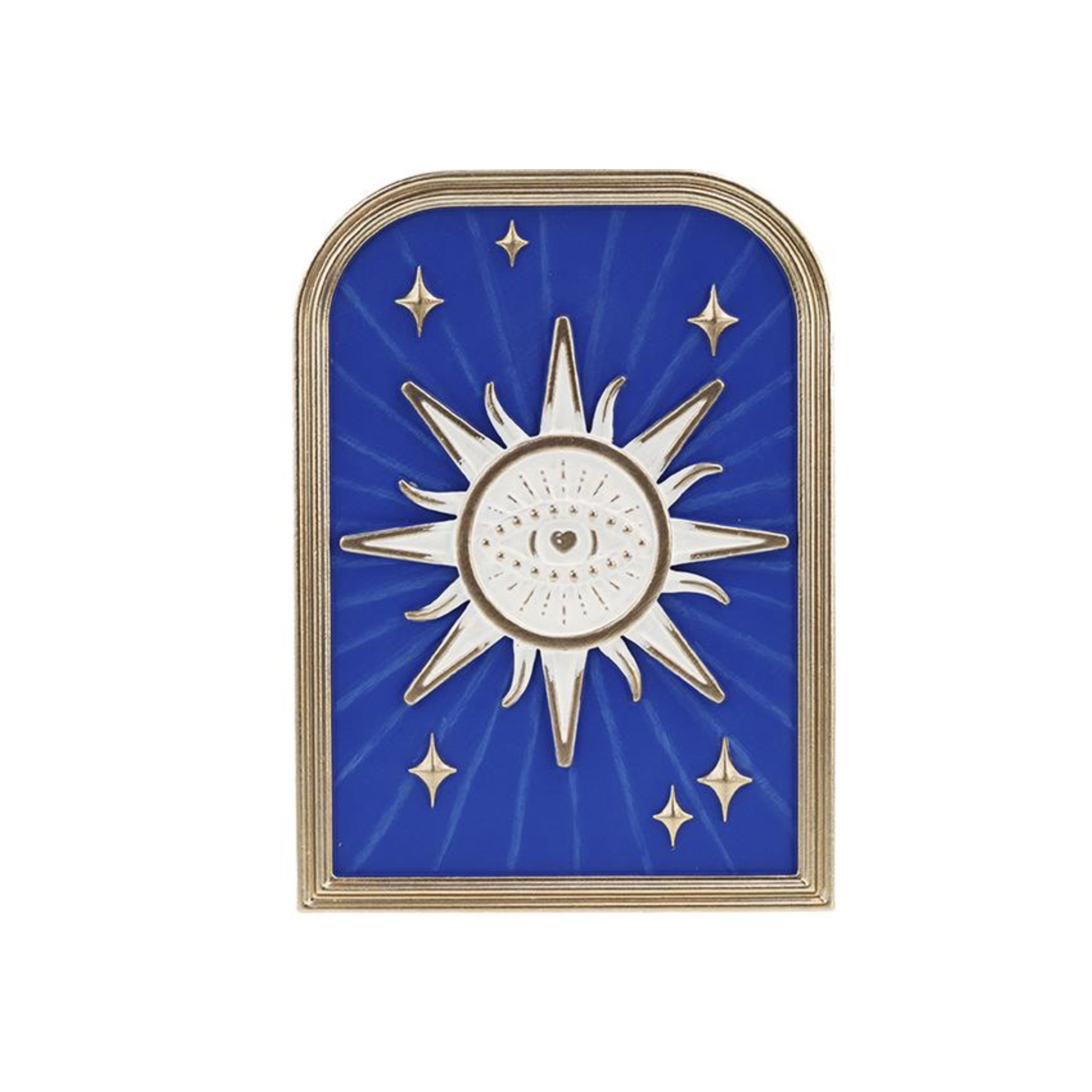 decoration murale soleil avec oeil sacré bleu et doré ex voto moderne