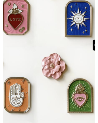 Décoration murale Soleil avec œil sacré – Ex-voto moderne bleu et doré