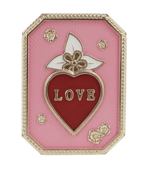 decoration murale coeur love rose rouge et doré ex voto moderne