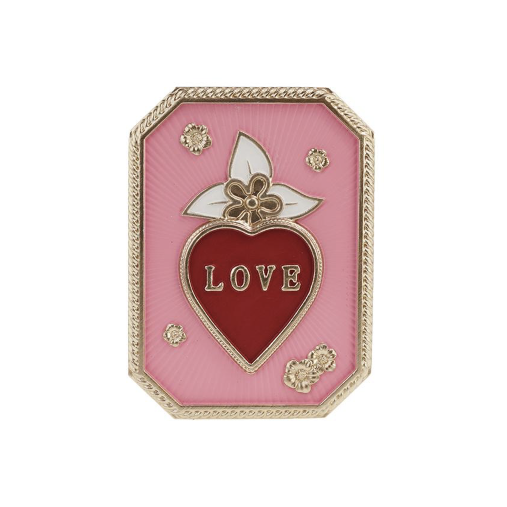 decoration murale coeur love rose rouge et doré ex voto moderne