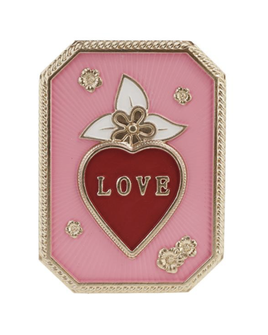 decoration murale coeur love rose rouge et doré ex voto moderne