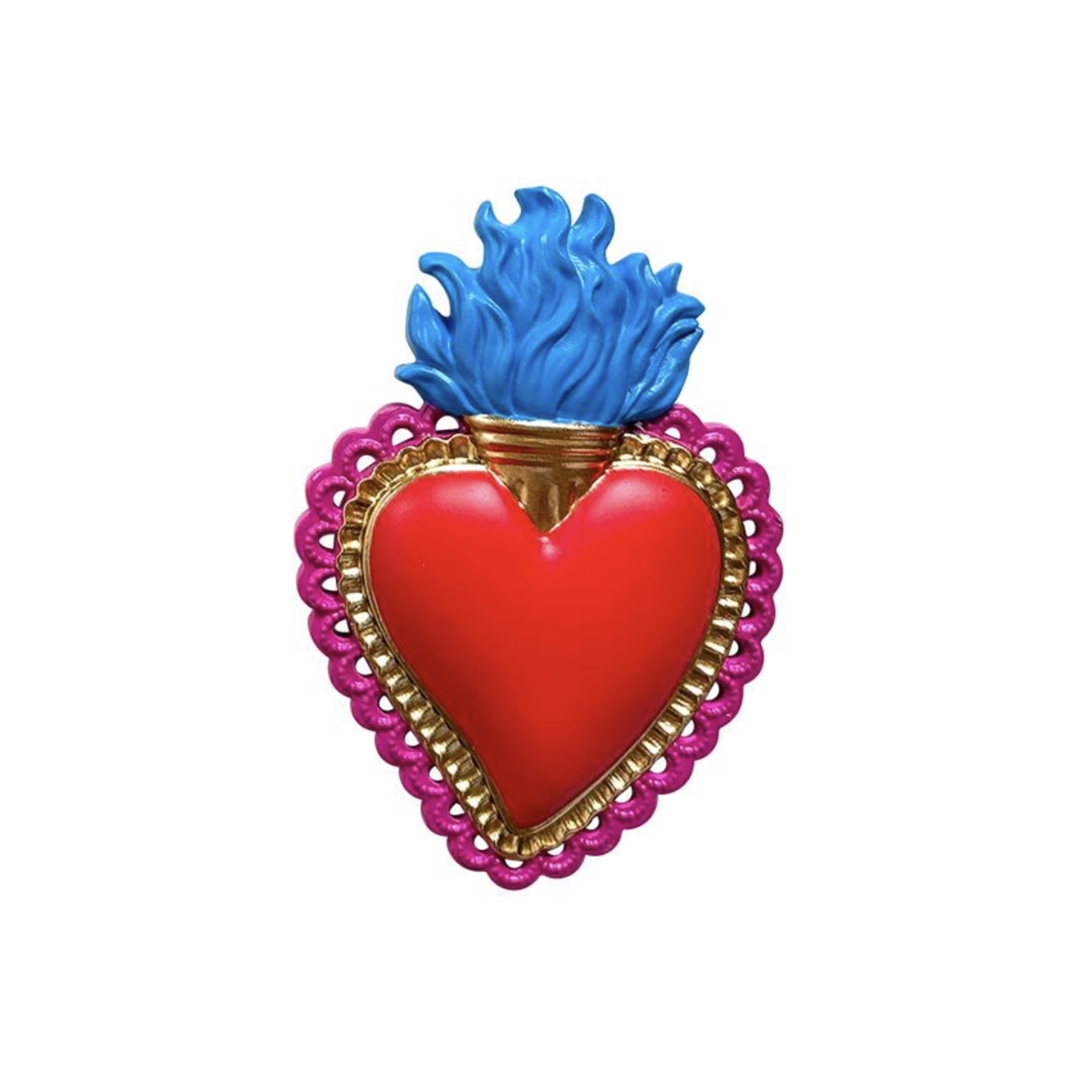 decoration murale coeur sacré coloré rouge rose bleu ex voto moderne