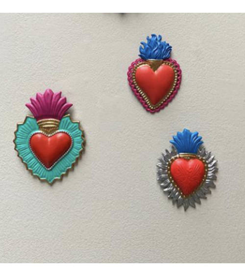 decoration murale coeur sacre rayonnant dans interieur bohème mur galerie