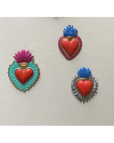 decoration murale coeur sacre coloré dans mur galerie interieur bohème