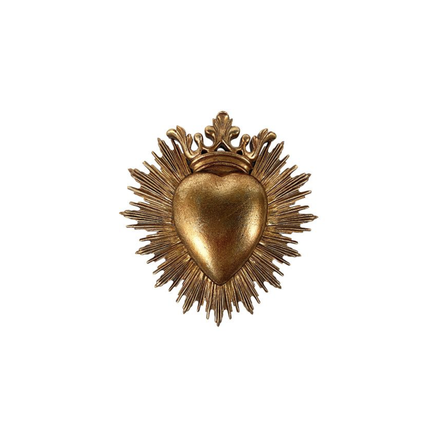 decoration murale coeur sacre dore ex voto rayonnant style baroque objet deco symbolique interieur