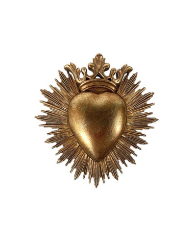 decoration murale coeur sacre dore ex voto rayonnant style baroque objet deco symbolique interieur