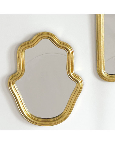 Miroir Mural Doré Vintage – Design Organique Bohème Chic