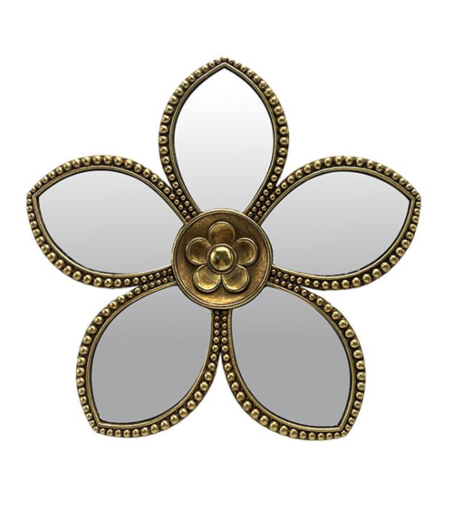 miroir mural fleur doré 20,5 cm décoration murale vintage bohème chic