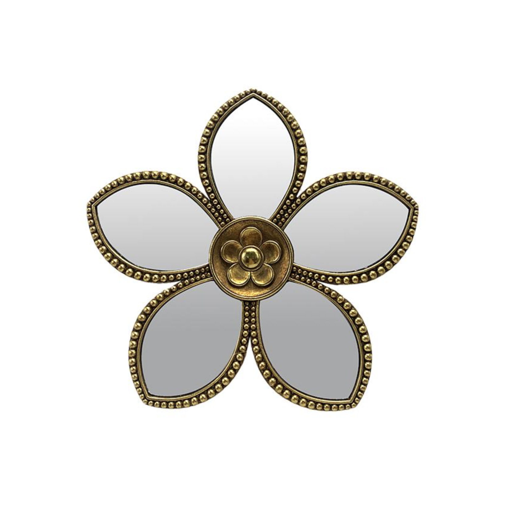 miroir mural fleur doré 20,5 cm décoration murale vintage bohème chic