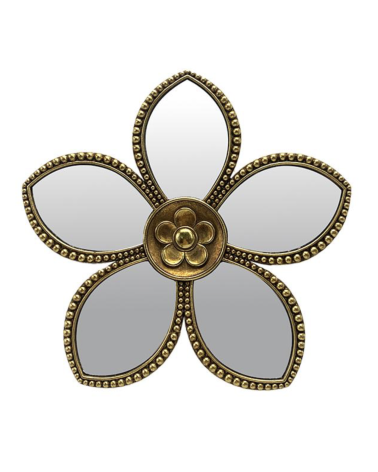 miroir mural fleur doré 20,5 cm décoration murale vintage bohème chic