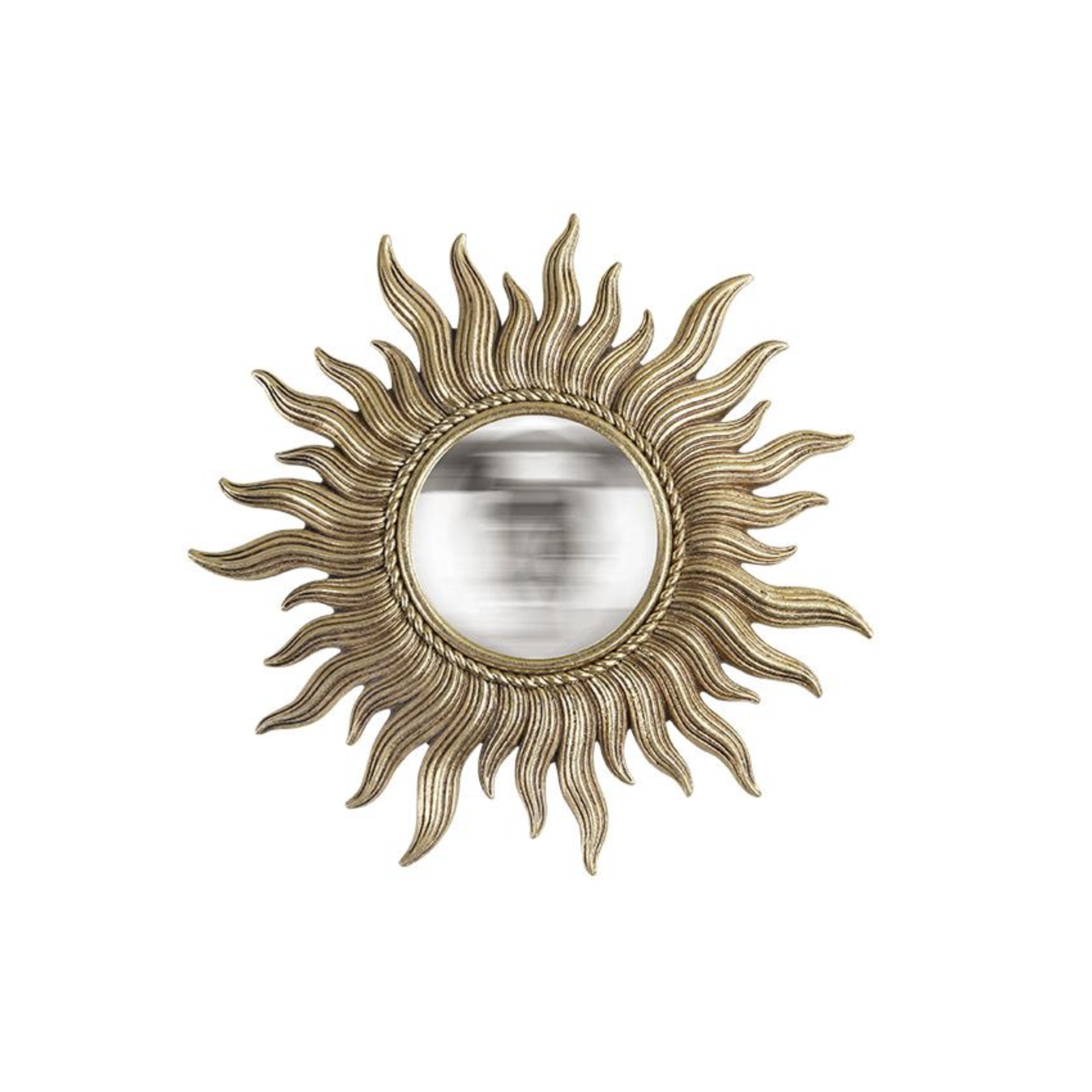 miroir soleil doré convexe décoration murale vintage effet profondeur