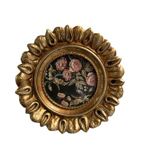 petit cadre photo doré couronne fleur 13 cm décoration murale vintage