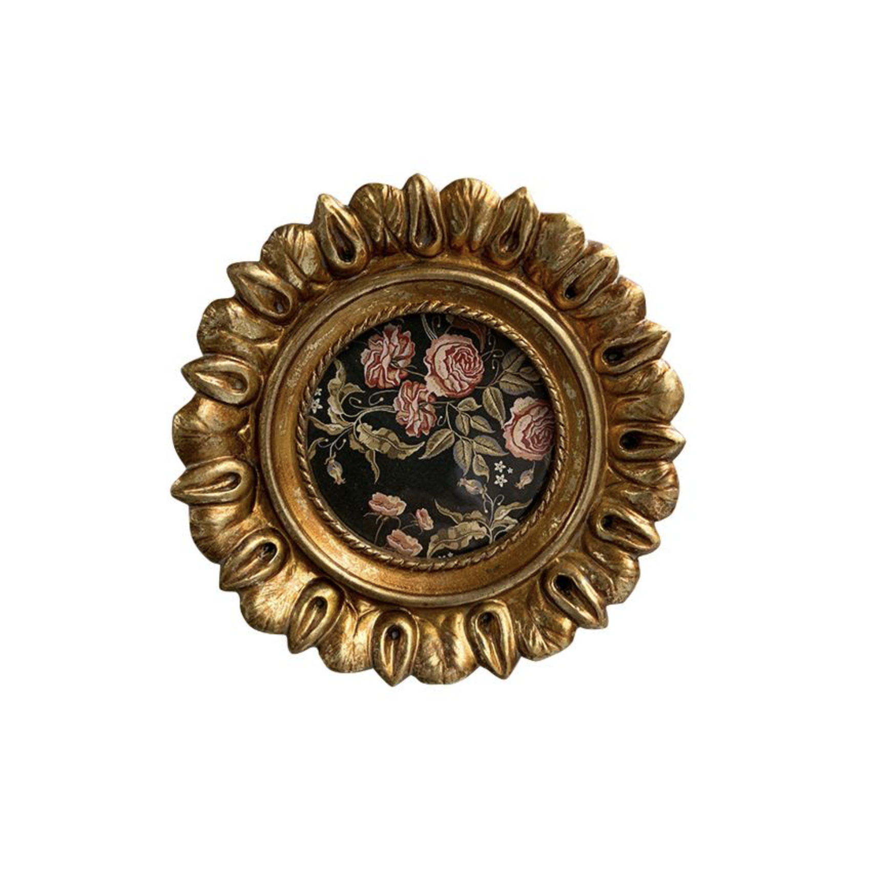 petit cadre photo doré couronne fleur 13 cm décoration murale vintage