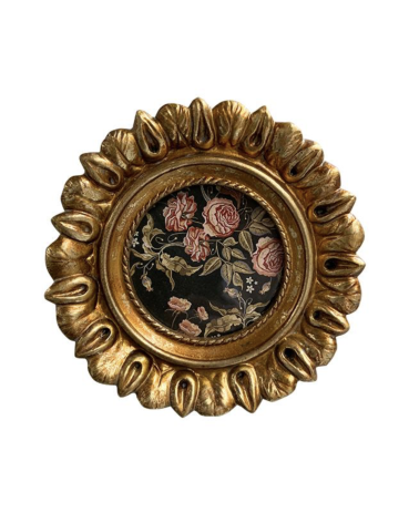 petit cadre photo doré couronne fleur 13 cm décoration murale vintage