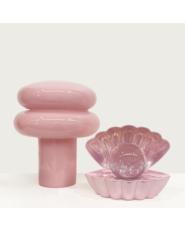 Lampe décorative coquillage rose lumineuse 17,5 cm – Lampe LED à piles ambiance
