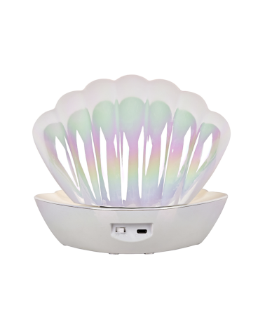 Lampe décorative coquillage blanche lumineuse 17,5 cm – Lampe LED à piles ambiance