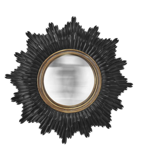 miroir soleil convexe noir et doré 24 cm décoration murale élégante