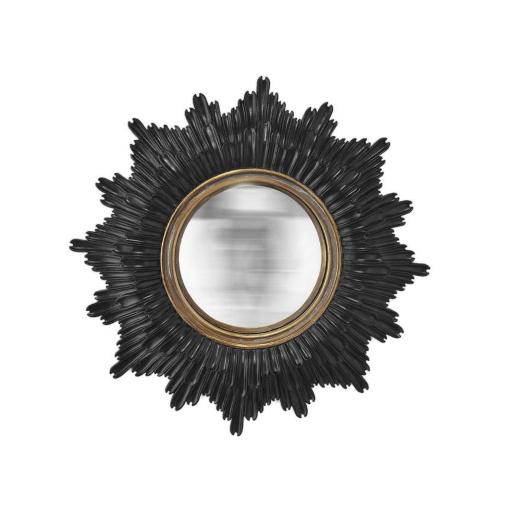 miroir soleil convexe noir et doré 24 cm décoration murale élégante