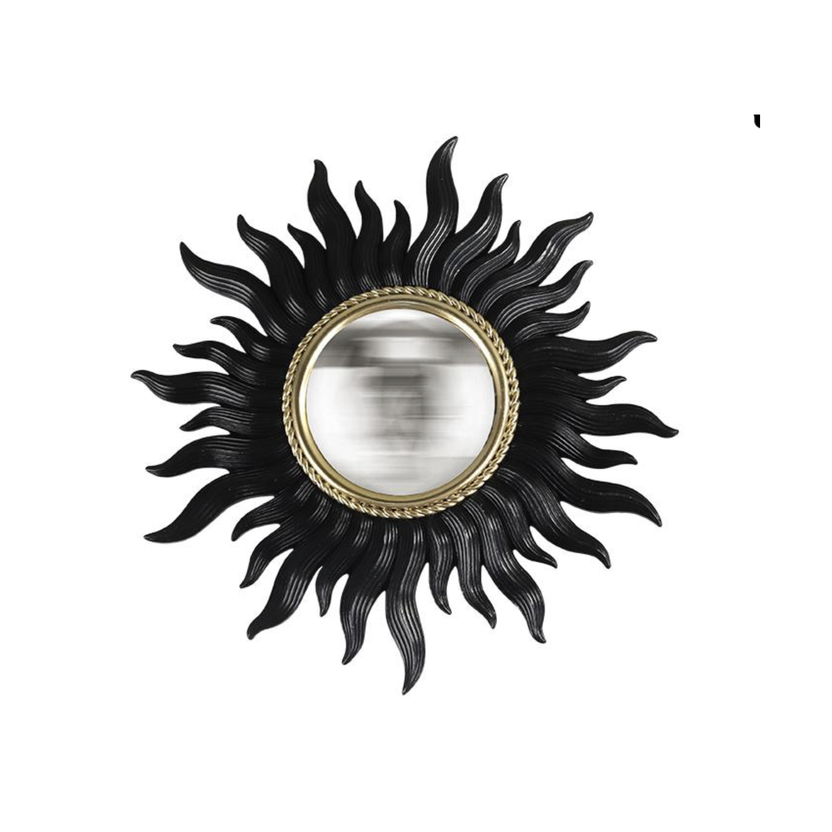 miroir soleil convexe noir et doré 26 cm décoration murale élégante