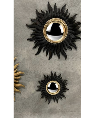 composition murale miroir soleil noir et doré décoration intérieure chic