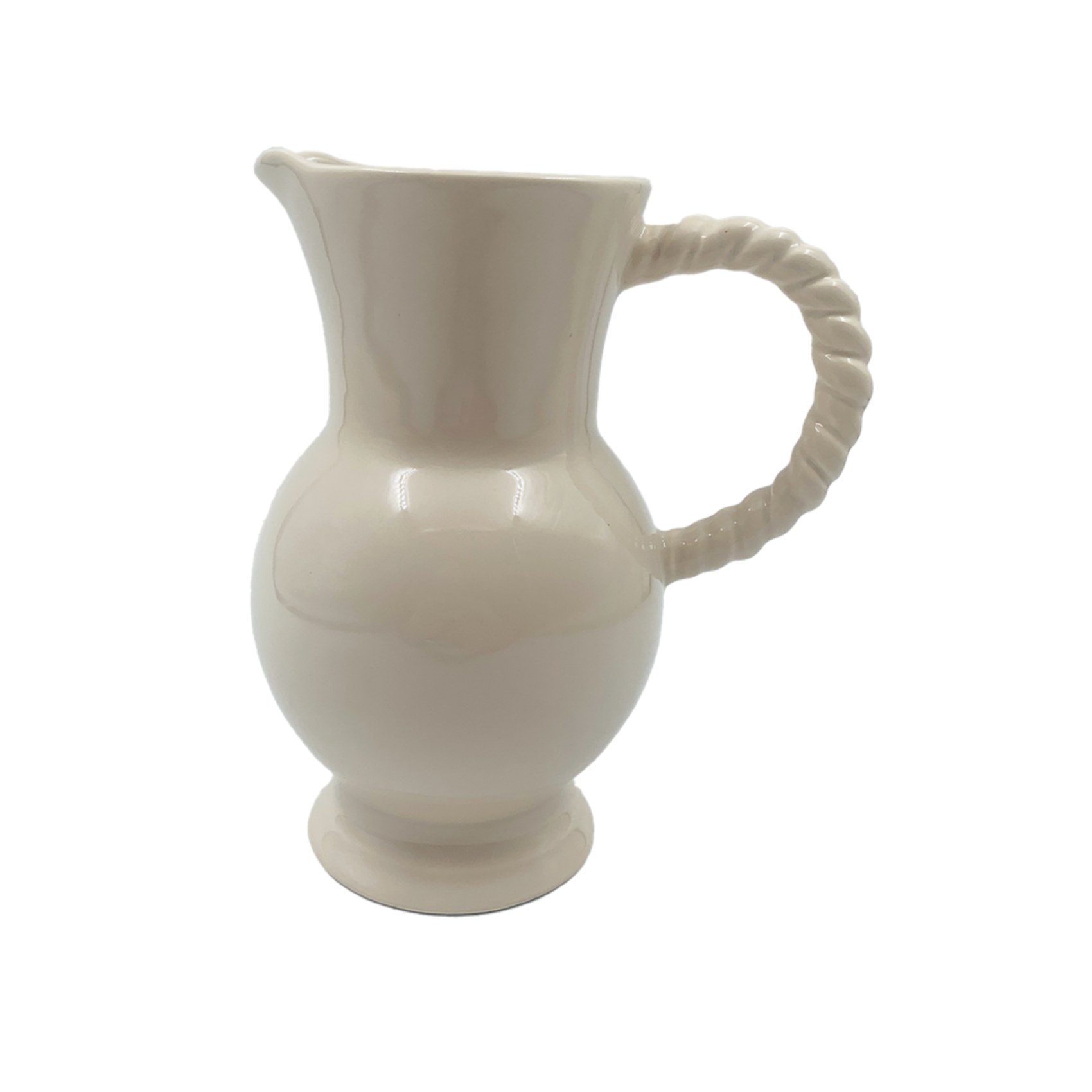 Pichet torsadé en faïence couleur sable vase décoratif style campagne chic