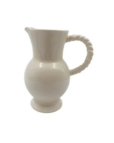 Pichet torsadé en faïence couleur sable vase décoratif style campagne chic