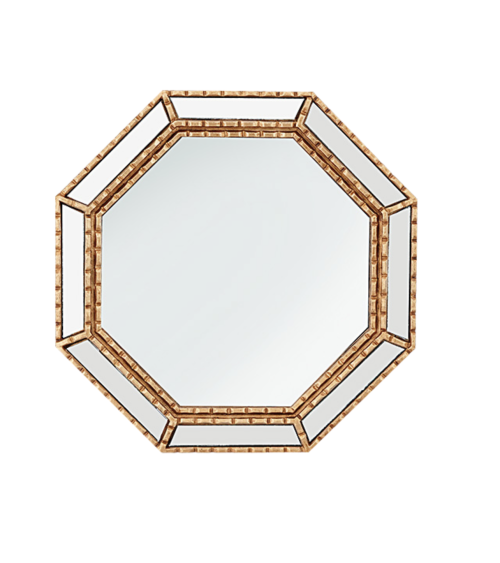 Miroir vénitien doré octogonal pour décoration murale élégante et vintage