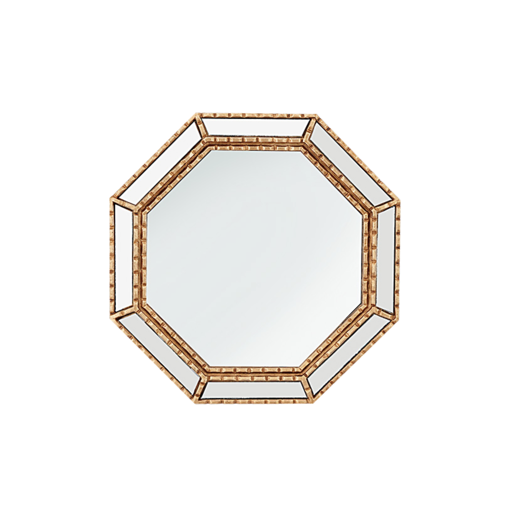 Miroir vénitien doré octogonal pour décoration murale élégante et vintage