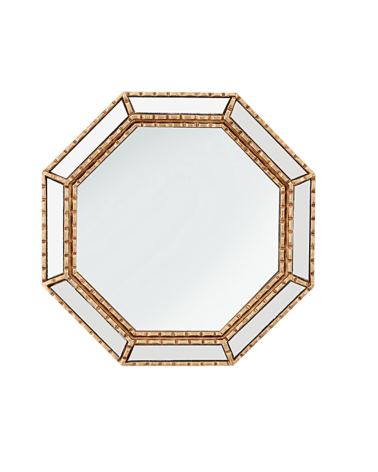 Miroir vénitien doré octogonal pour décoration murale élégante et vintage