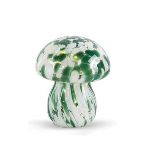 lampe champignon verre vert tacheté LED décoration intérieure style vintage