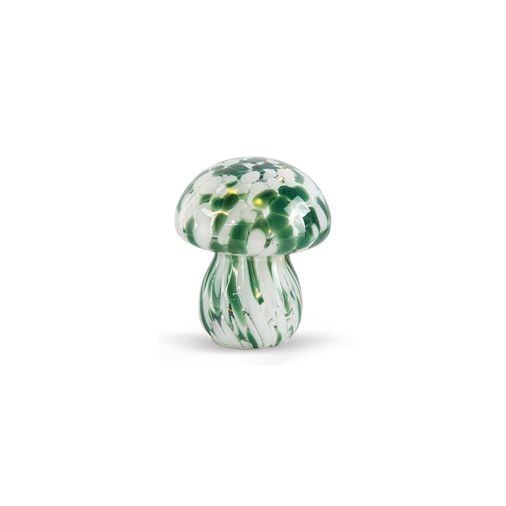 lampe champignon verre vert tacheté LED décoration intérieure style vintage