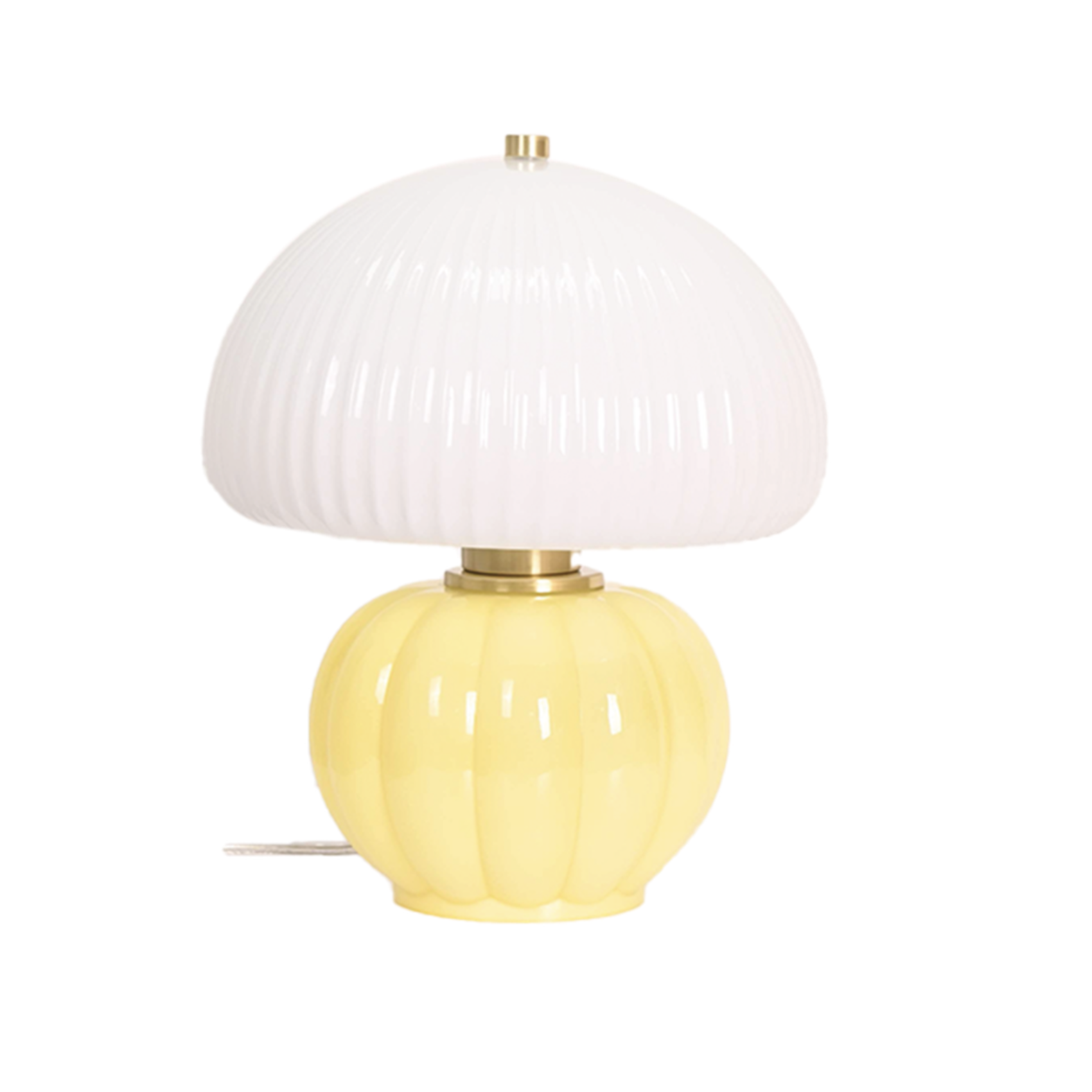 lampe de table verre jaune et blanc style vintage variante produit