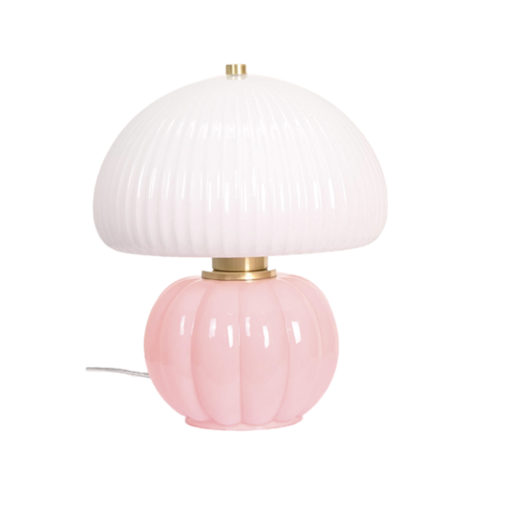 lampe de table en verre rose ou jaune et blanc style vintage décoration intérieure