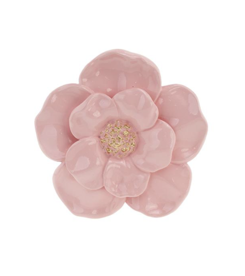 Décoration murale fleur rose en résine 15 cm style vintage décoration intérieure florale