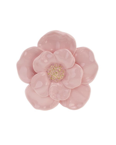 Décoration murale fleur rose en céramique 15 cm style vintage