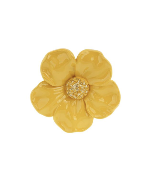 Décoration murale fleur jaune en résine 12 cm style vintage déco murale florale lumineuse