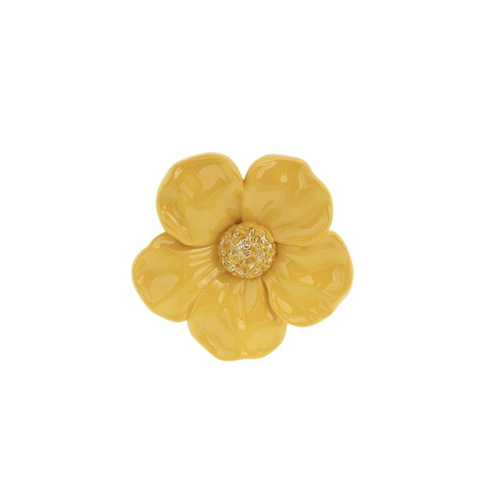 Décoration murale fleur jaune en résine 12 cm style vintage déco murale florale lumineuse