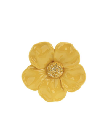 Décoration murale fleur jaune en résine 12 cm style vintage déco murale florale lumineuse