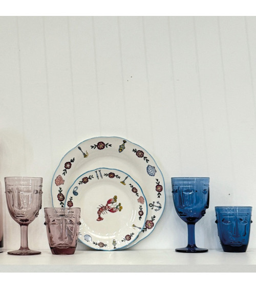 assiettes crustacés style vintage décoration table élégante