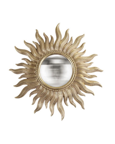 Miroir Convexe Soleil Doré - Miroir de Sorcière Vintage Chic - Diamètre 26 cm