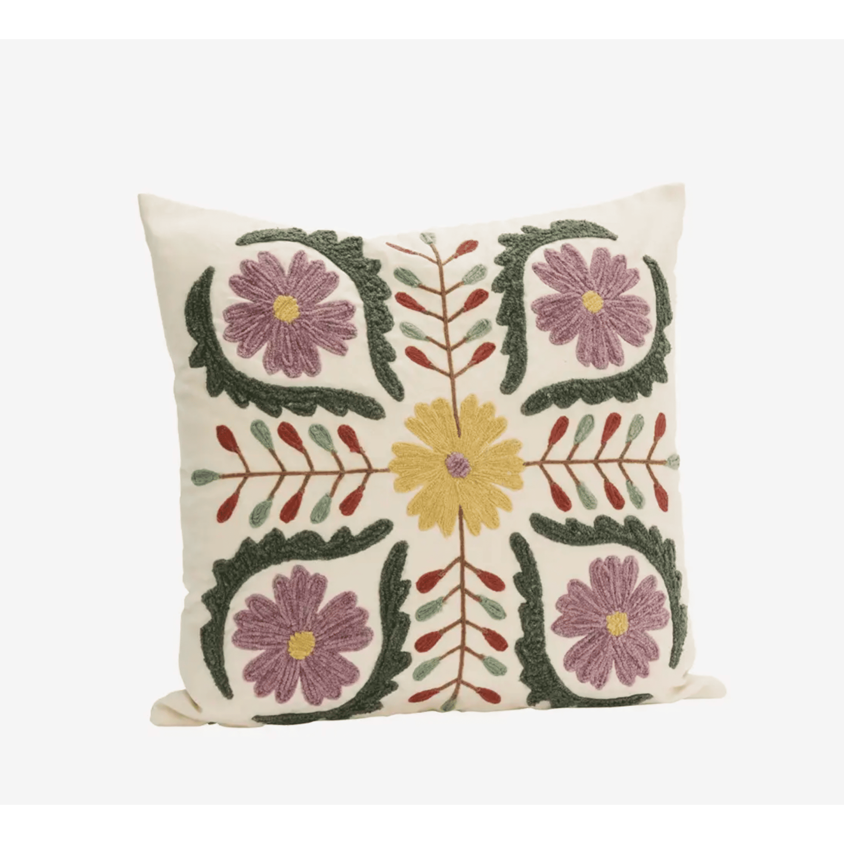 housse de coussin brodée suzani motifs floraux style bohème