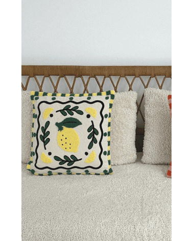 coussin citron décoration salon bohème lumineux
